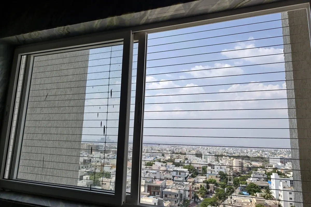 Manikonda utility area for netting and cloth hanger planning